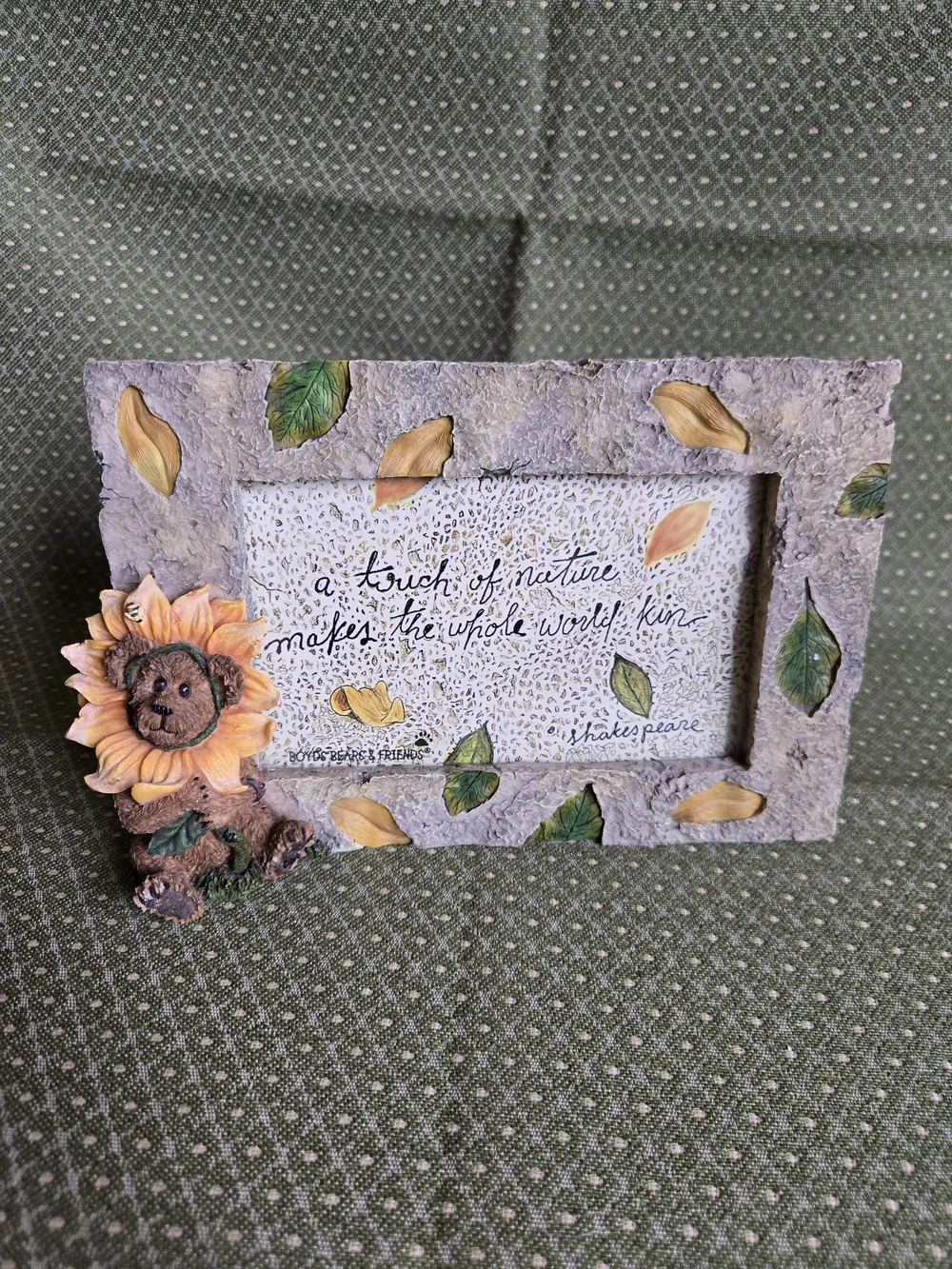 Boyds Sunflower Bear Decorative Picture Frame Or Just Decor
